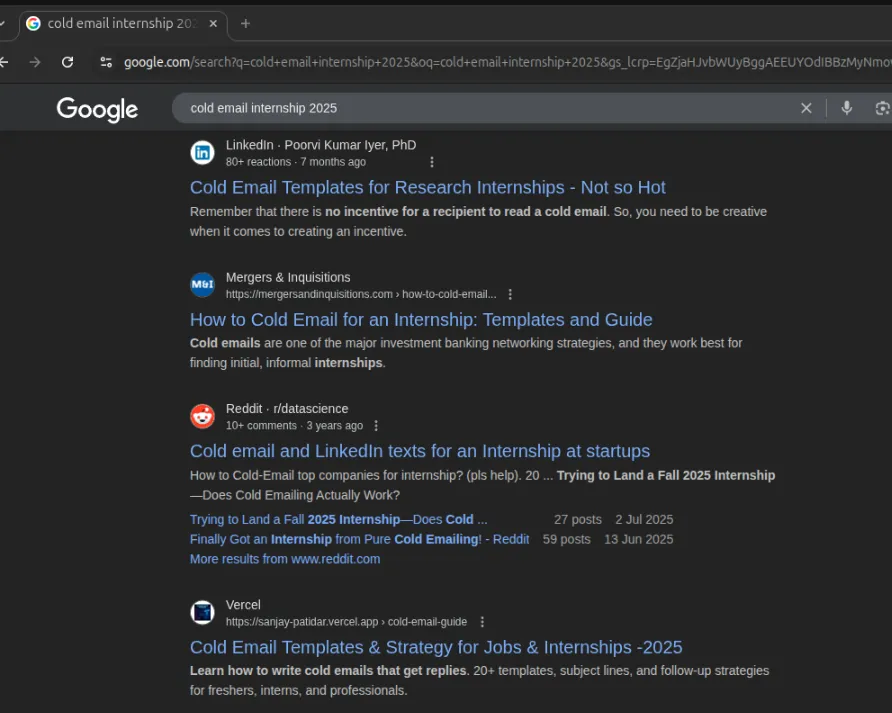 Cold Email Blog Ranking Screenshot